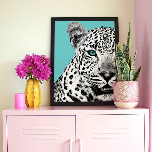 Turquoise Leopard Animal Wall...