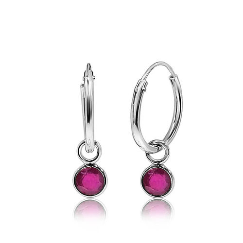 July Birthstone Hoop Earrings...