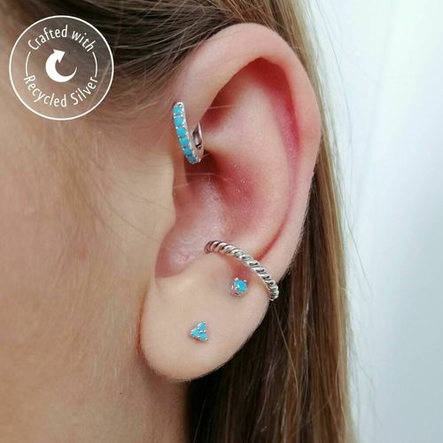 Silver Turquoise Trinity Set...