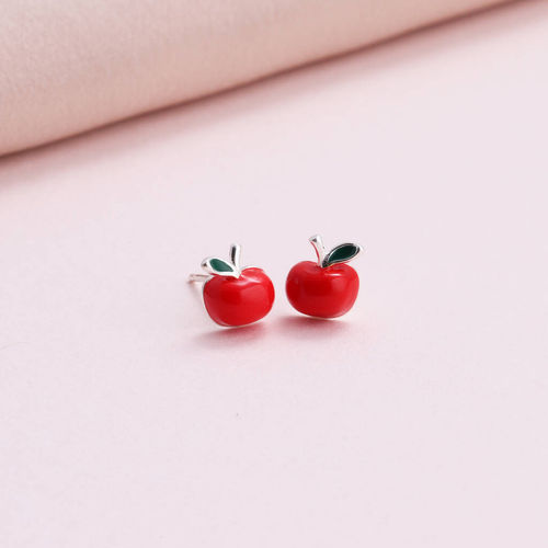 Sterling Silver Apple Stud...