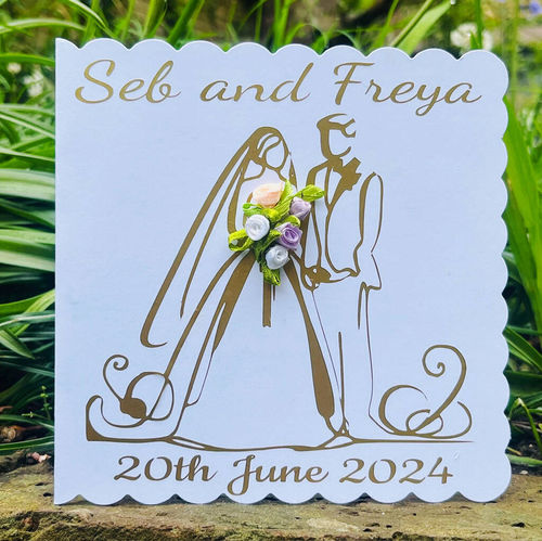 Personalised Bride + Groom Card In Gold Silver Or Black | £5.50 ...