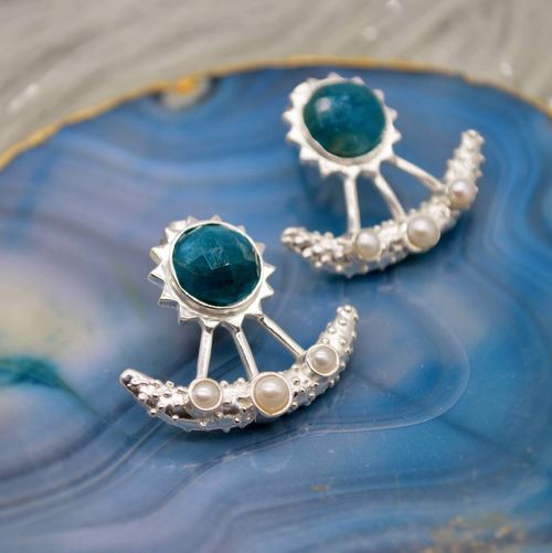 Blue Apatite, Pearl Silver...