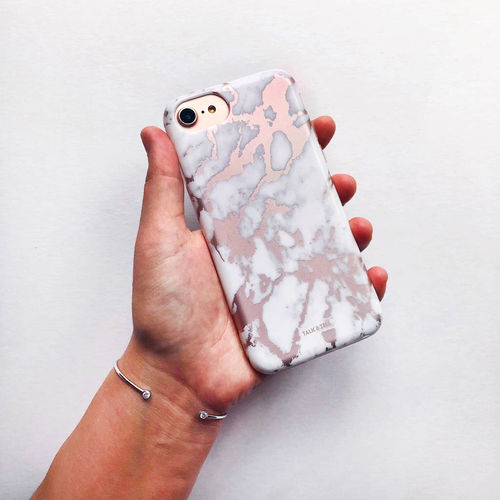 Rose Gold Chrome White Marble...