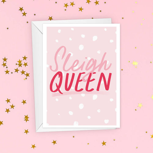 Sleigh Queen Christmas Card For Her