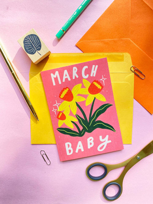 March Baby Greetings Card/...