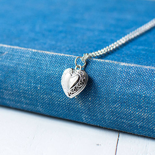 Tiny Heart Locket Necklace,...