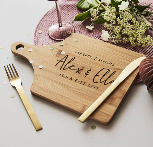 Wooden Personalised Wedding Chopping/Cheese Board, Natural