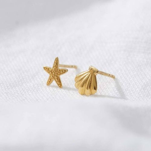 Starfish And Shell Stud...
