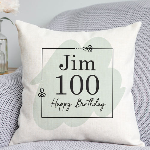 100th Birthday Cushion Him