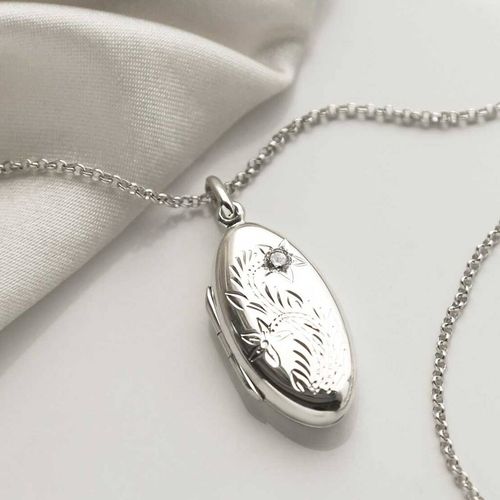 Sterling Silver Oval Locket...