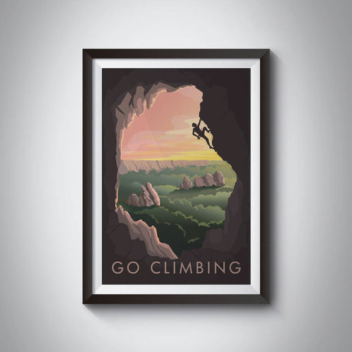 Go Climbing Travel Poster Art...