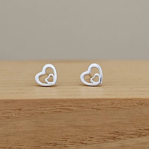 Sterling Silver Double Heart...