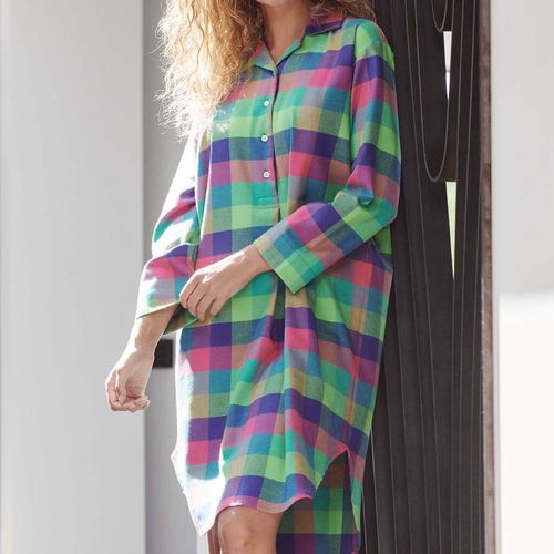 Women's Bright Shire Square Brushed Cotton Nightshirt | £95.00 | Mirror ...