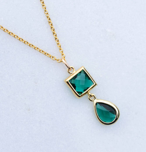 Emerald Green Deco Pendant...