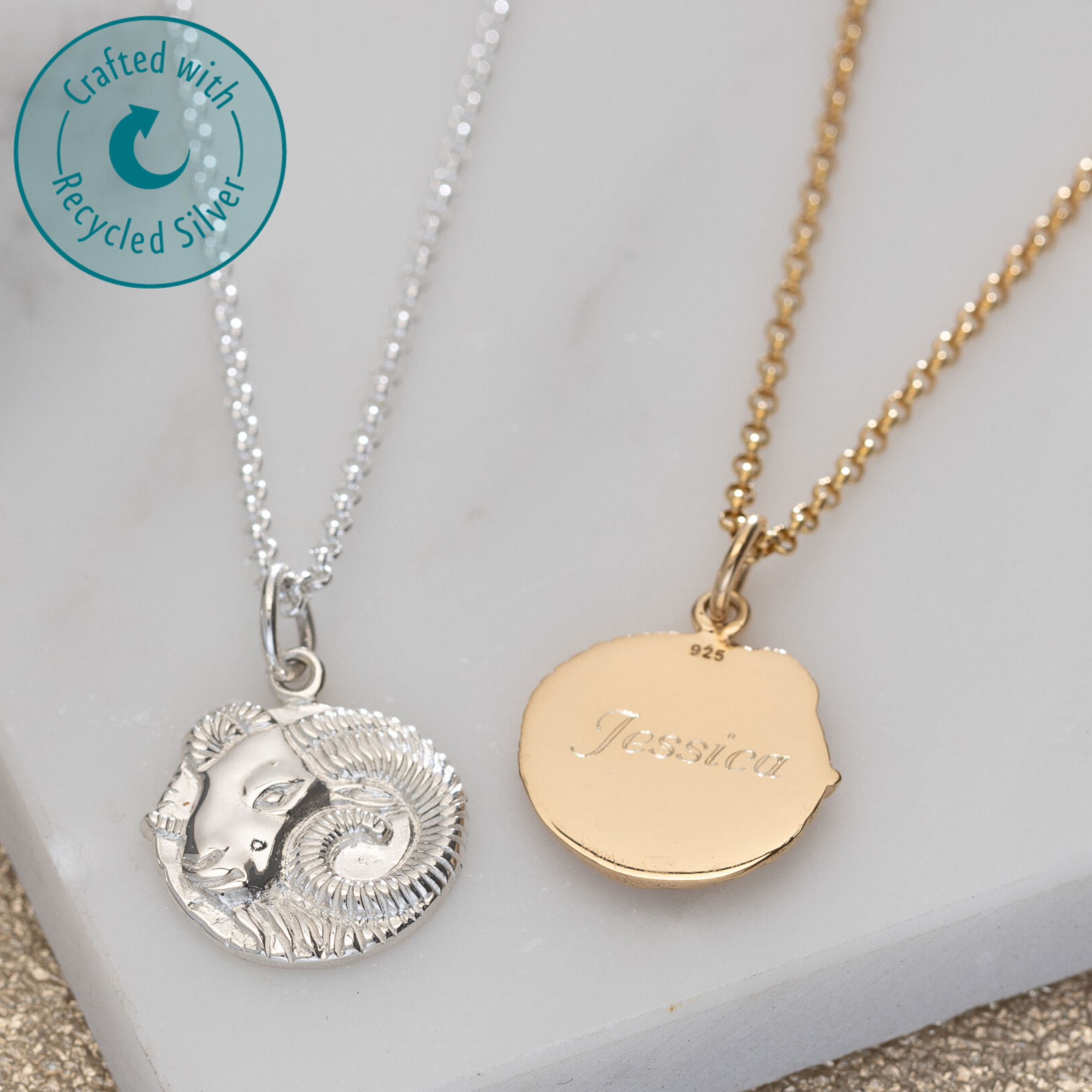 Sterling silver deals aries necklace