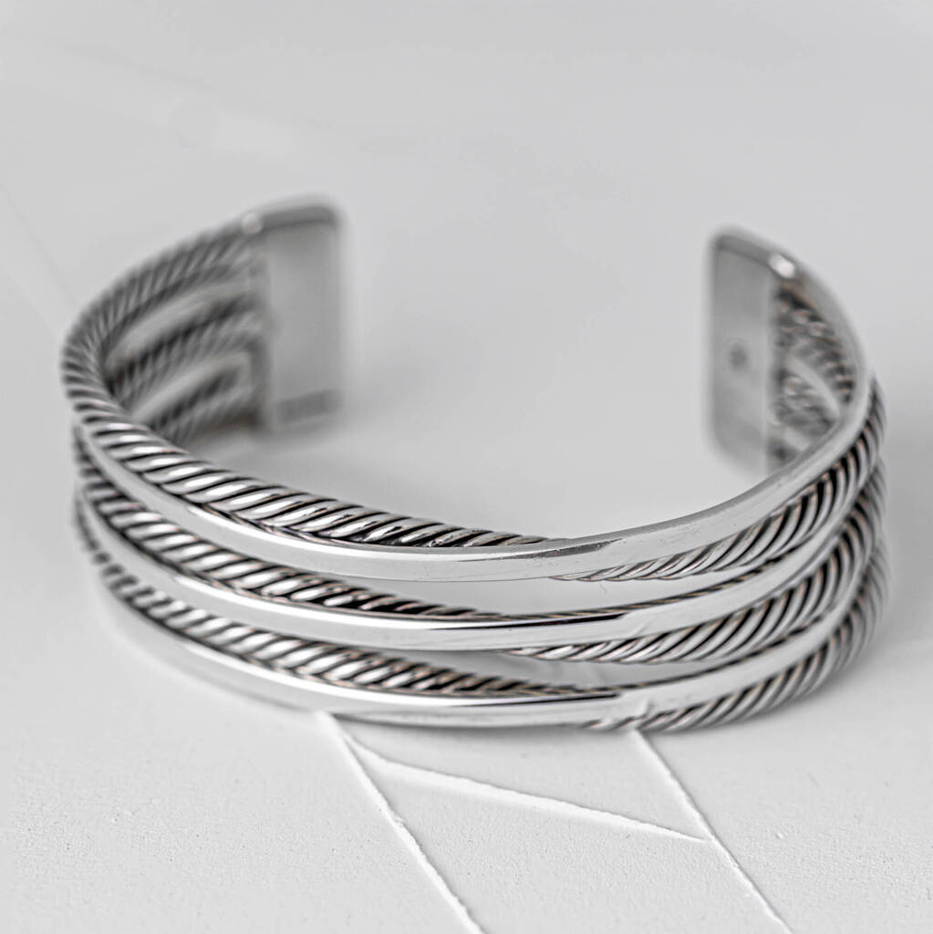 Silver cuff bracelet not 2024 on the high street