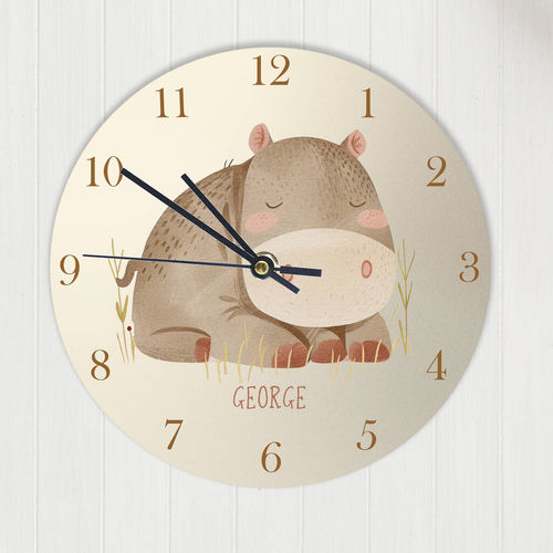 Hippo Child's Bedroom Clock