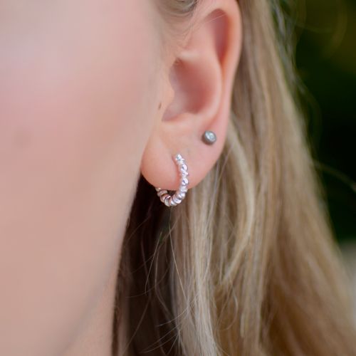 Sterling Silver Chunky Beaded...