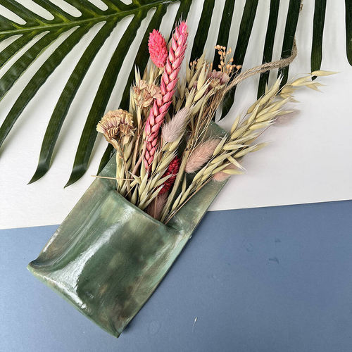 Green Texture Hanging Vase
