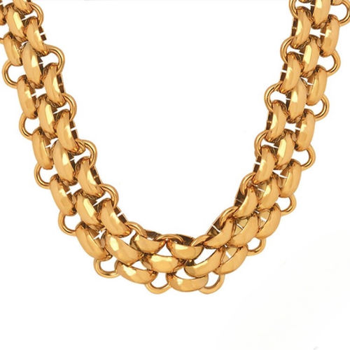 Golden Links Necklace, Gold