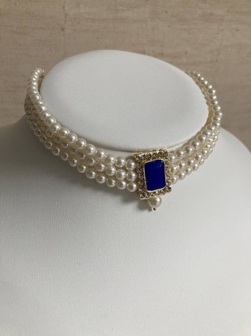 Blue 18 K Gold Plated Pearl...