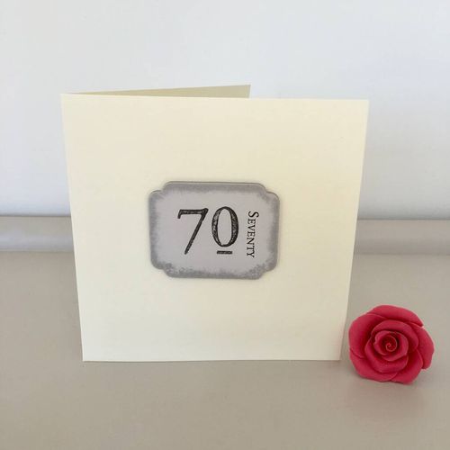 Handmade 70th Birthday Card,...