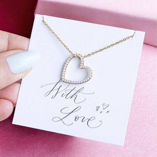 Pearl Outline Heart Pendant...