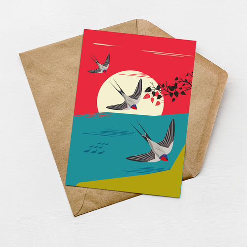 Swallow Dive, Migrants Of London Greeting Card