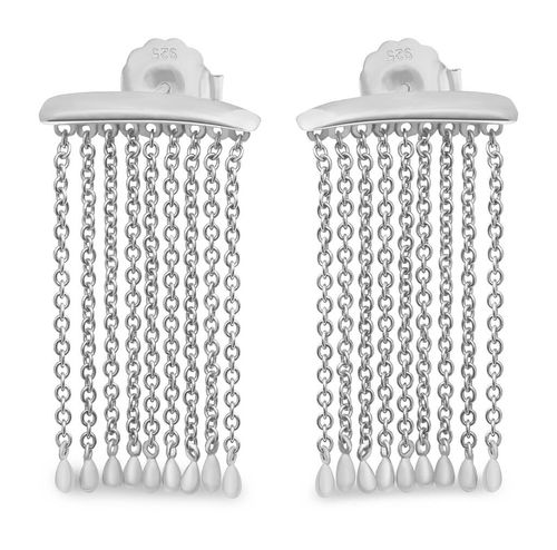 Waterfall Rain Earrings, Silver