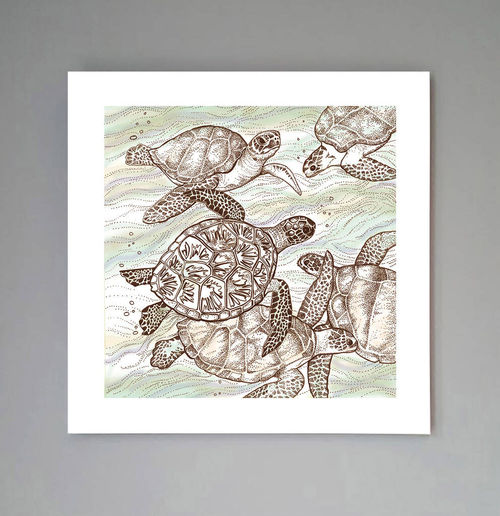 'Swimming Turtles' Print