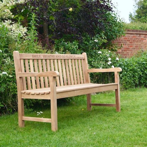 Engraved Wooden Garden Bench