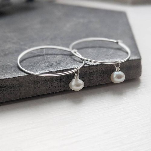 Star And Freshwater Pearl Hoop Earrings | £39.00 | Mirror Online