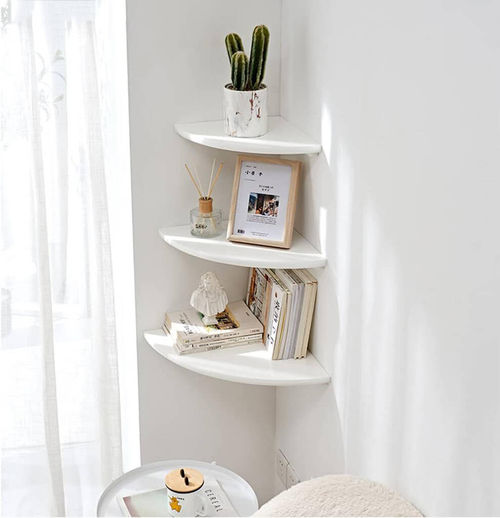 Corner Shelf Solid Oak Wood Floating Wall Mounted | £44.95 | Mirror Online