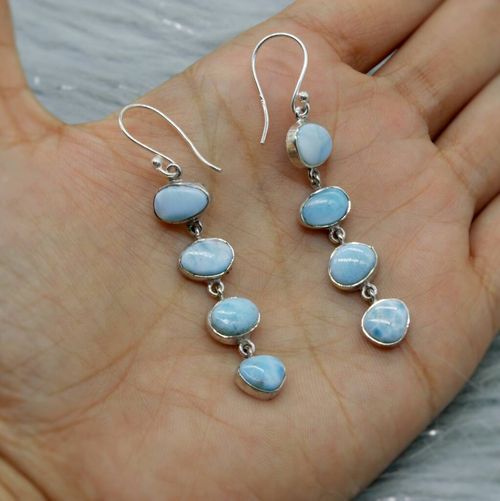 Larimar Sterling Silver Drop...