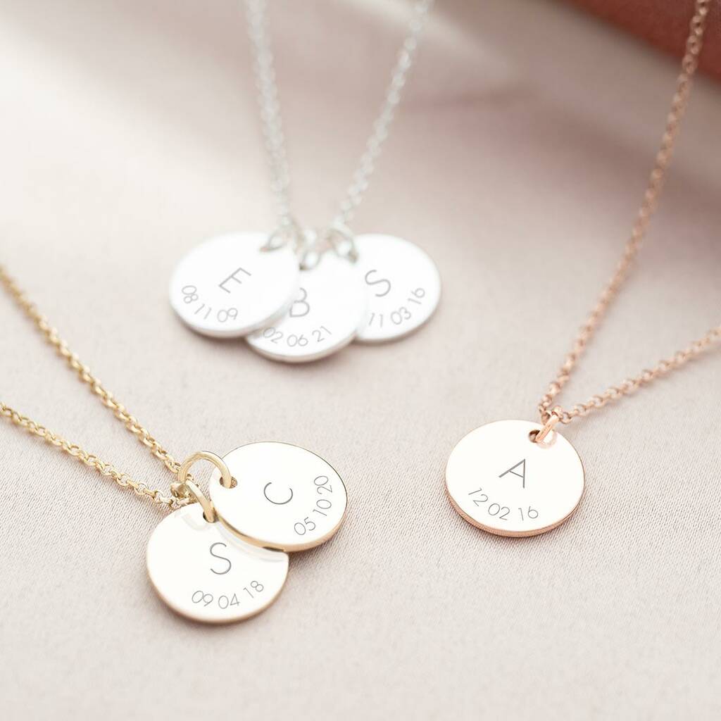 Monogram Necklace, 14k Gold Filled, Triple Monogram Name Necklace, Initial  Letter, Engraved Round Disc, Family Necklace, Mother's Day Gift - Etsy