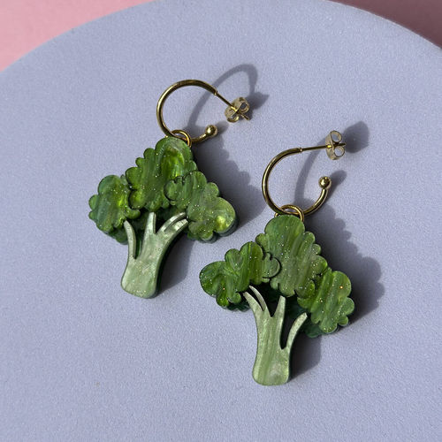 Broccoli Dangle Earrings