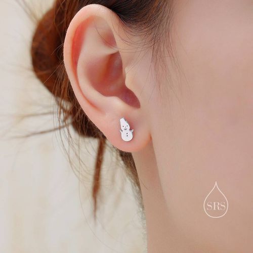 Cute Snowman Stud Earrings In...