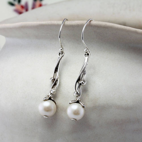 Handmade Pearl Silver Drop...
