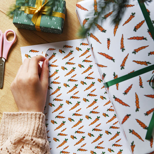 Recycled Carrot Wrapping Paper Stickers, £3.96