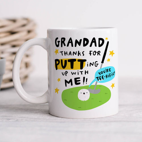 Personalised Mug 'Grandad Putting Up With Me'