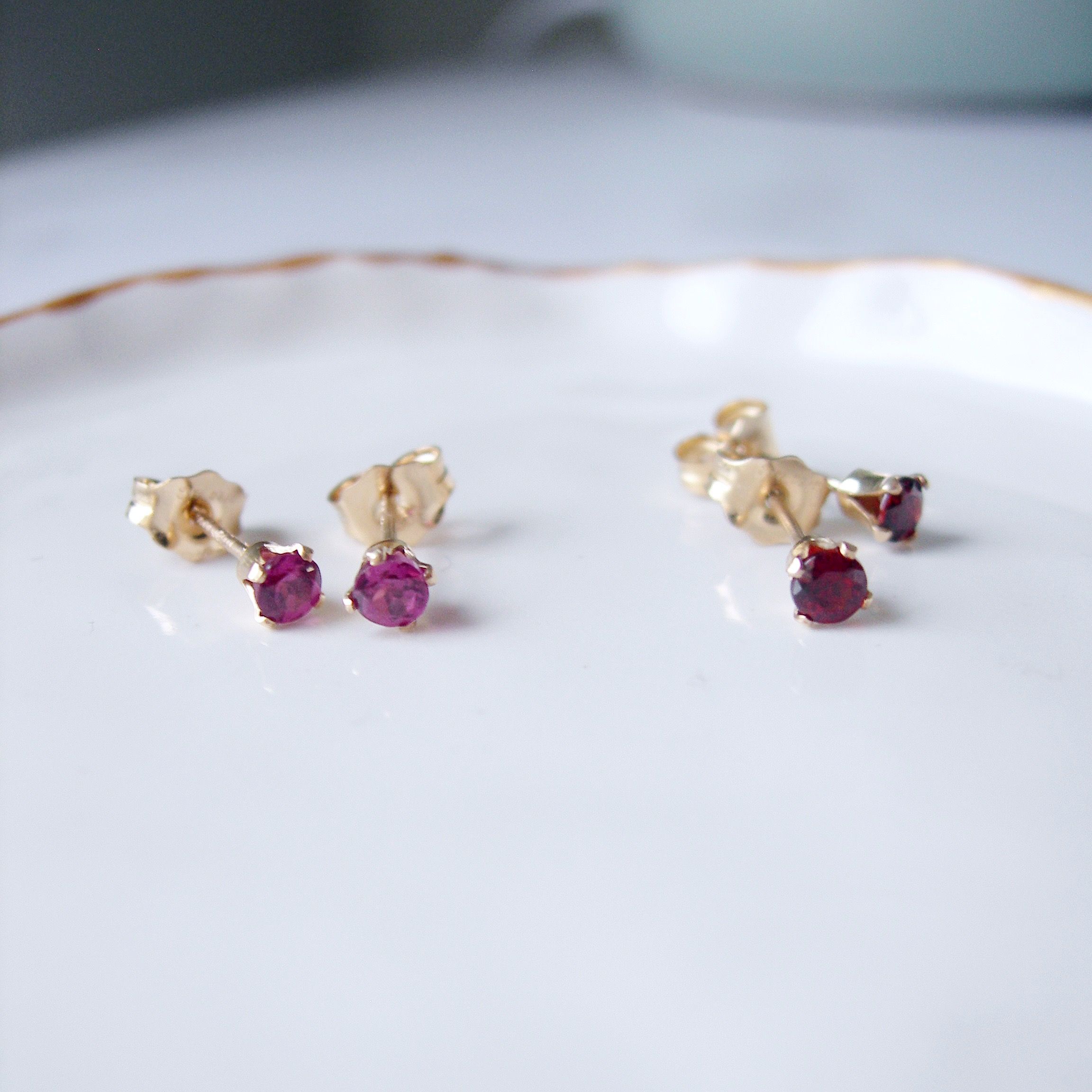 Garnet Or Black Spinel Heart Stud Earrings | £28.00 | Closer