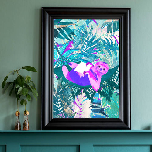 Pink Sloth In The Neon Jungle...