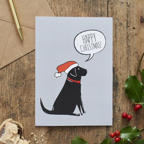 Black Labrador Christmas Card