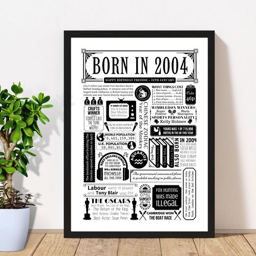 Born In 2004 Personalised...