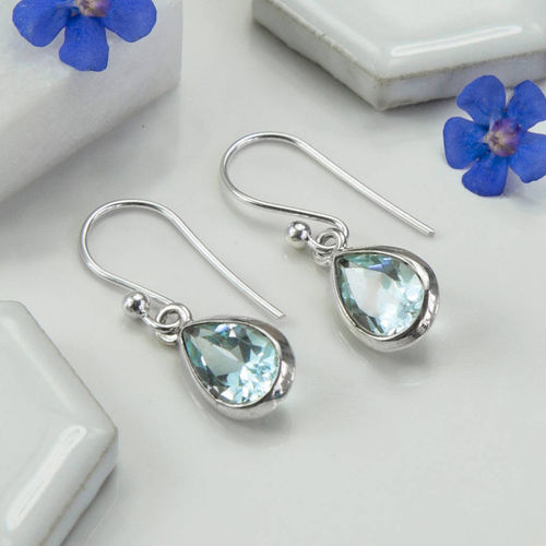 Sterling Silver Dangly Blue...