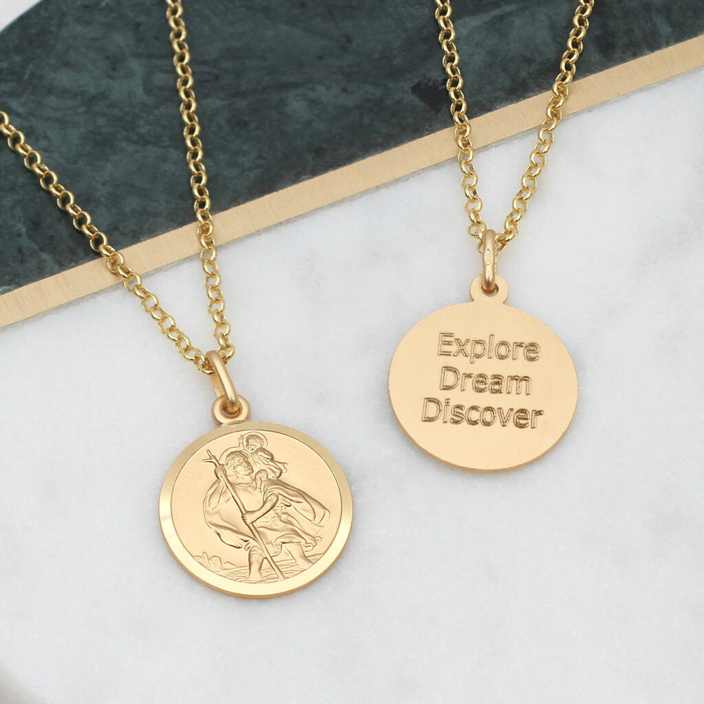 St Patrick's Engraved Necklace for Him in Gold - Gifts for Him by Talisa