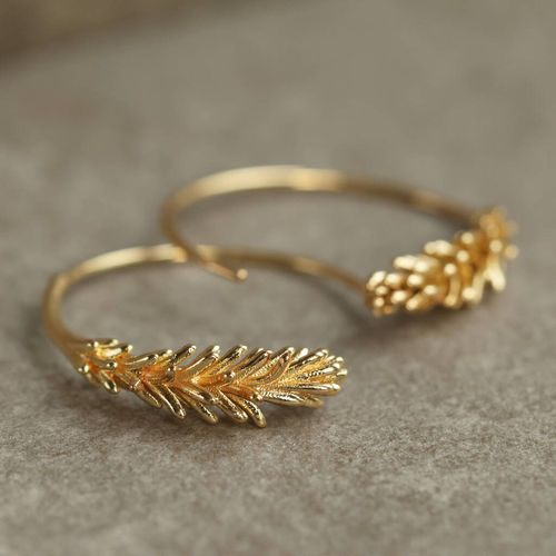 Small Gold Botanical Hoop...