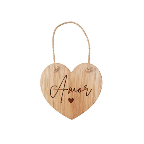 Oak Heart Hanger Featuring Slogan 'Love' | £18.50 | Mirror Online