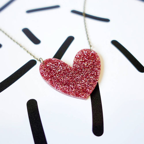 Glitter Heart Necklace