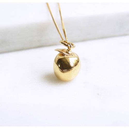 Apple Pendant Necklace Gold...